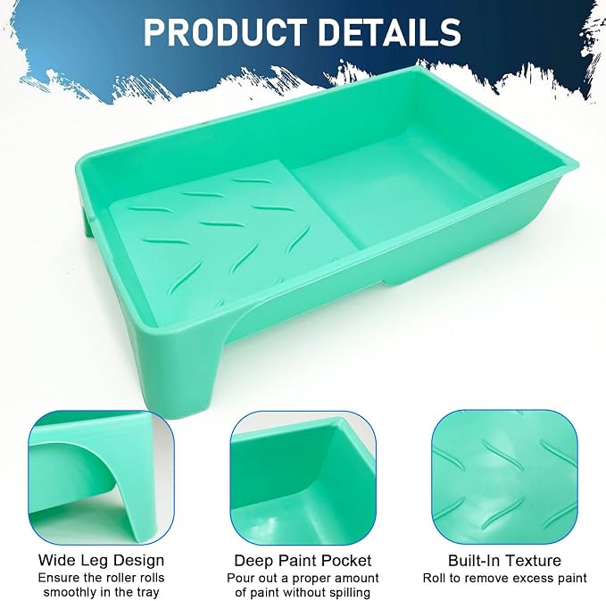 4 Inch Paint Tray, 25 Pack Plastic Paint Tray Kit, Heavy Duty Paint Roller Tray - Image 5