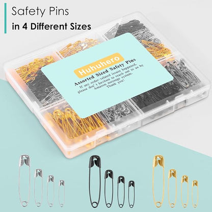 630 Pack Safety Pins Assorted, 5 Different Sizes Small and Large Safety Pin - Image 4