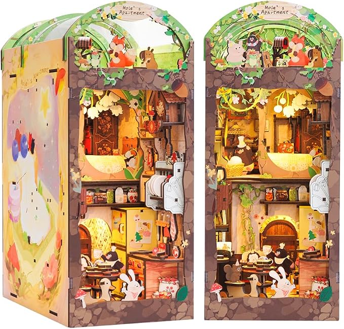 CUTEBEE Book Nook Kit, DIY Booknook Miniature House Tiny House 3D Wooden Puzzle by CUTEBEE