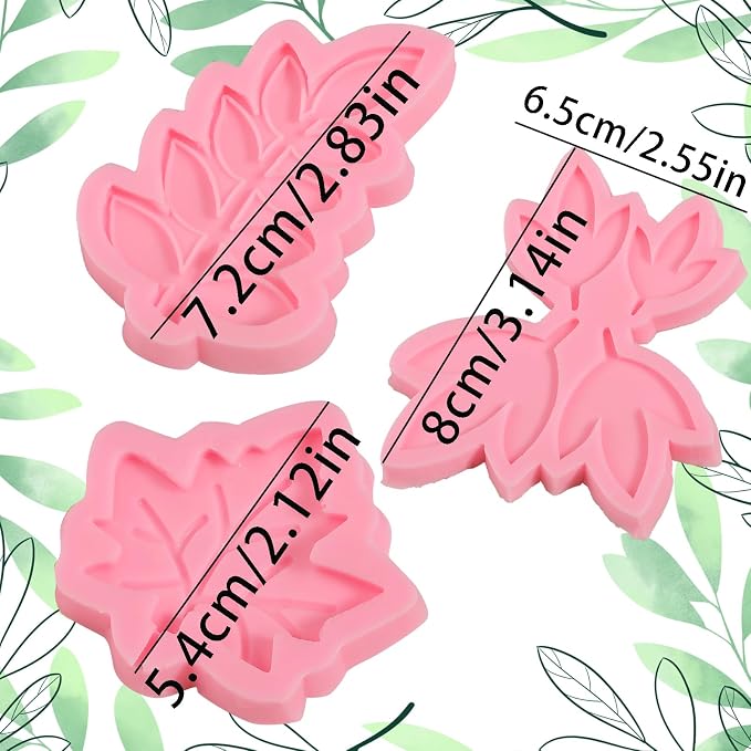 3 Pcs Maple Leaf Silicone Molds, Fern Leaf Chocolate Fondant Molds - Image 6