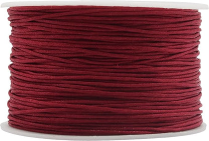 Mandala Crafts 1mm 109 Yards Dark Red Cotton Waxed Cord by MandalaCrafts