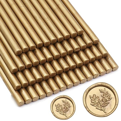 52pcs Antique Gold Wax Sealing Sticks, Andotopee Glue Gun Adhesive Seal Sticks by Andotopee