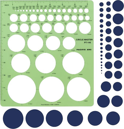 Pacific Arc Professional Circle Guide Template, 45 Total Circle from 1/16 Inch - Image 5