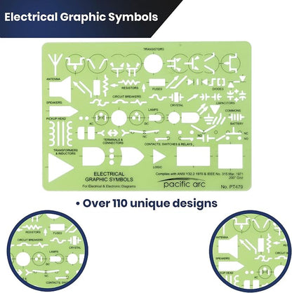Pacific Arc Template: Electrical Graphic Symbols, 117 Openings 5" x 7" - Image 3