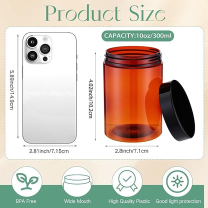 SATINIOR 12 Pack 10 oz Plastic Container Jars - Image 2