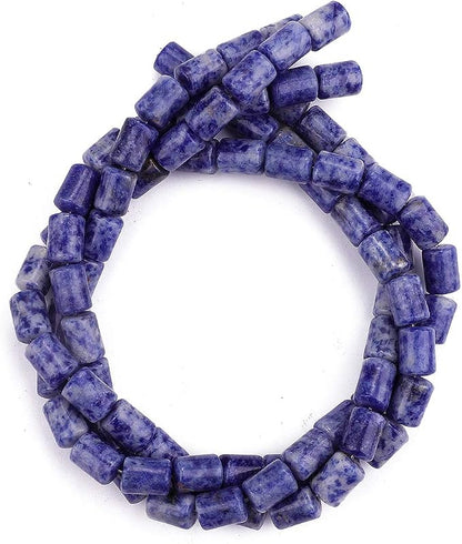 Natural Blue Sodalite Cylinder Stone Loose Semi Gemstone Beads - Image 4
