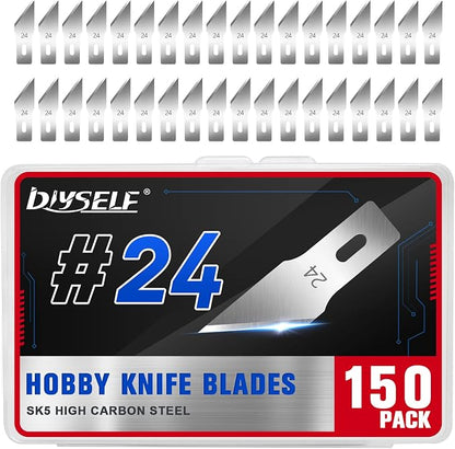 DIYSELF 150 PCS Hobby Knife Replacement Blades, #24 Sharp Exacto Knife Blades by DIYSELF