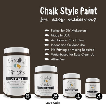 Chalky Chicks 8 Fl Oz Matte Lava Cake Chalk Paint - Image 2