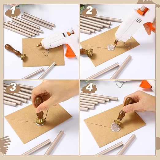 Nuanchu 15 Pcs Glue Gun Sealing Wax Sticks Retro Vintage Wax Sticks - Image 4