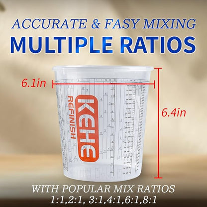 15 PACK Paint Mixing Cups by KEHE REFINISH, 64 oz, Disposable or Reusable - Image 4