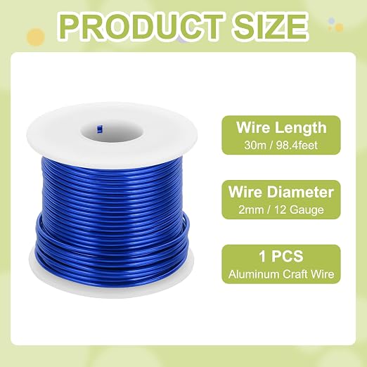 MECCANIXITY 12 Gauge Anodized Aluminum Craft Wire Bendable Bonsai Training Wire - Image 2