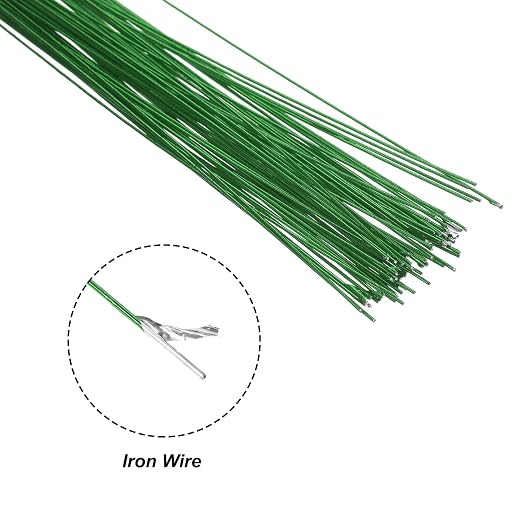 PATIKIL 32 Inch 24 Gauge Floral Stem Wire, 3 Pack/120 Pieces Bouquet Stem Paper - Image 4