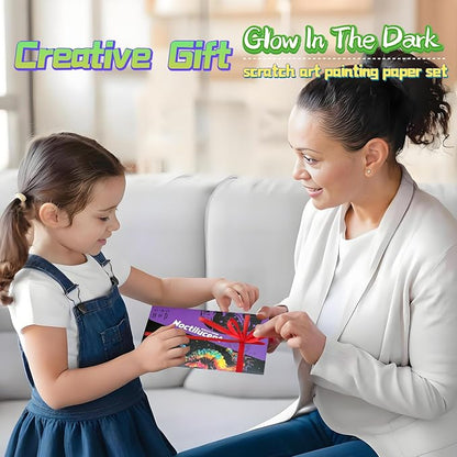Scratch Paper Art for Adult-Glow in The Dark Scratch Painting Craft Kit|DIY - Image 4