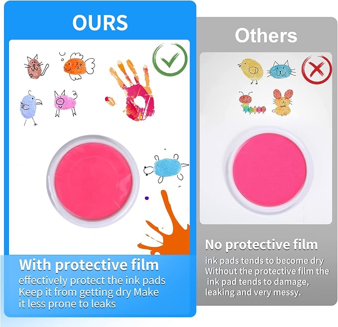 MoloTAR Craft Large Ink Pad Stamps Partner Diy Color, 8 Colors Rainbow Finger - Image 4