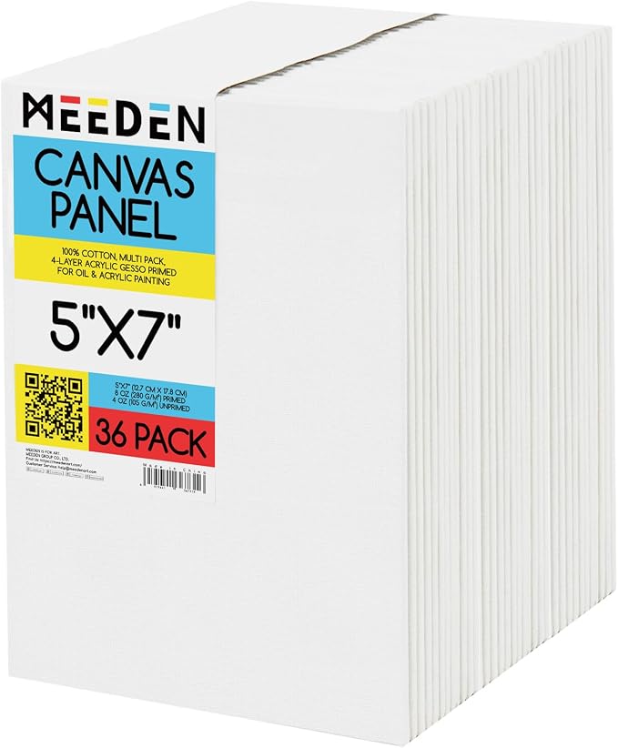MEEDEN 36-Pack 100% Cotton Canvas Boards by MEEDEN