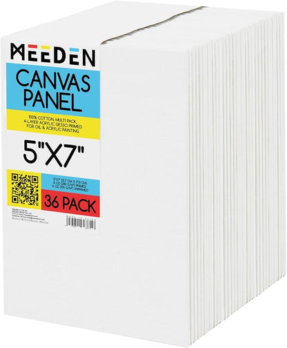 MEEDEN 36-Pack 100% Cotton Canvas Boards by MEEDEN