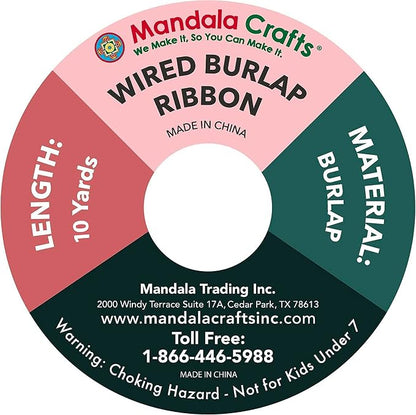 Mandala Crafts White Burlap Wired Ribbon 2.5 Inches Wide Jute Ribbons - Image 4