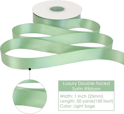 HUIHUANG Sage Satin Ribbon - Image 2