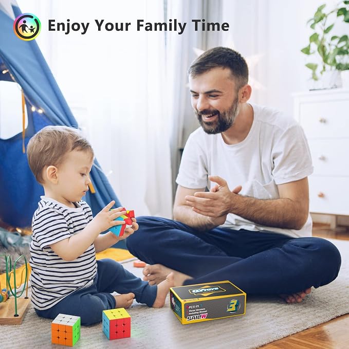Full Size 3x3x3 Speed Cube Set, 2.2in Puzzle Party Favors Toy Stickerless Magic - Image 8