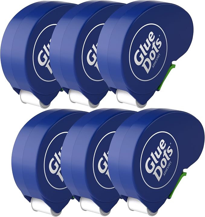 Glue Dots, Dispenser for everyday uses, 750 total dots, .375 Inches, by GlueDots