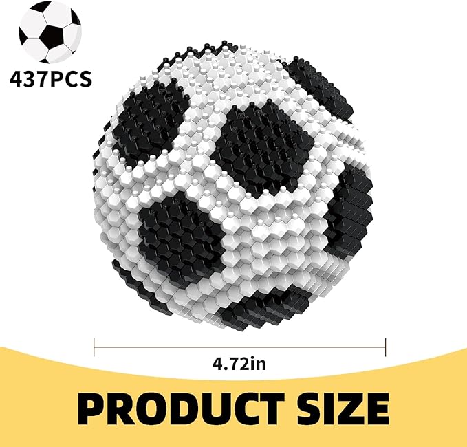 Soccer Building Block Set, Adults challenging STEM Block Decorations, Miniature - Image 2