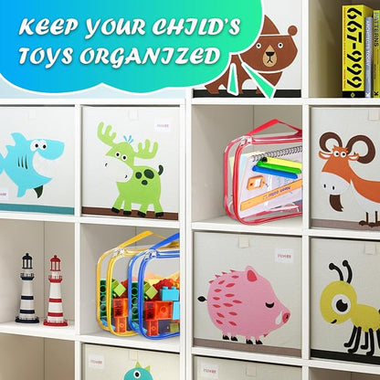 8 Packs Toy Storage Bags with Zipper, Reusable Toy Storage Organizer with - Image 5