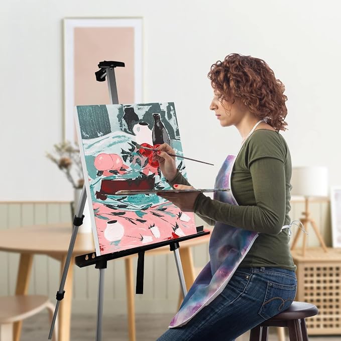 RRFTOK Art Painting Artist Easel Stand, Aluminum Metal Tripod Adjustable Easels - Image 4