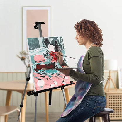 RRFTOK Art Painting Artist Easel Stand, Aluminum Metal Tripod Adjustable Easels - Image 4