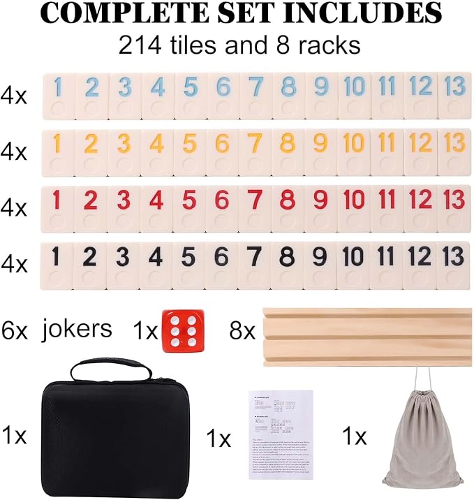Upgraded 6-8 Players Rummy Cube Board Game Set - Image 6