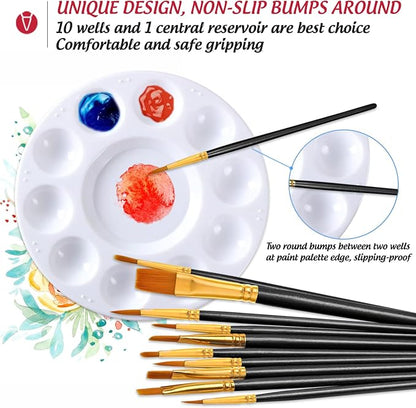 Halloween Paint Brushes Palettes Set by DUGATO, 2 Packs/20pcs Round Pointed Tip - Image 6