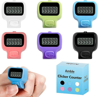 Amble Clicker Counter, Tally Counter, 6 Pack Electronic Finger Clicker by Amble