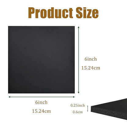 4 Pieces Adhesive Foam Padding 1/4 in Thick X 6 in X 6 in, Anti Vibration Pads - Image 2