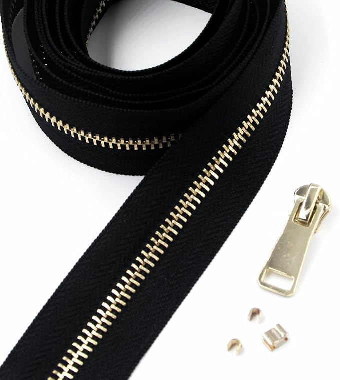 Leekayer #5 Metal Zippers Roll Bulk 2 Yards Black Zipper by The Yards - Image 8