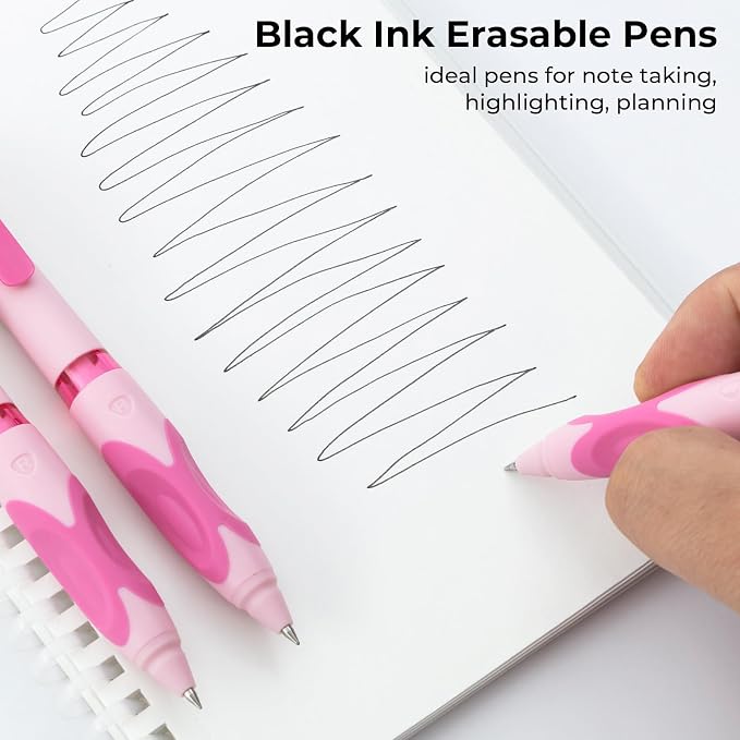 M&G 6 PCS Retractable Erasable Gel Pens, 0.5mm Black Ink Gel Pen, Fine Point - Image 6