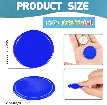 Coopay 1 1/2 Inches Plastic Poker Chips Learning Counters Disks Bingo Chip - Image 2
