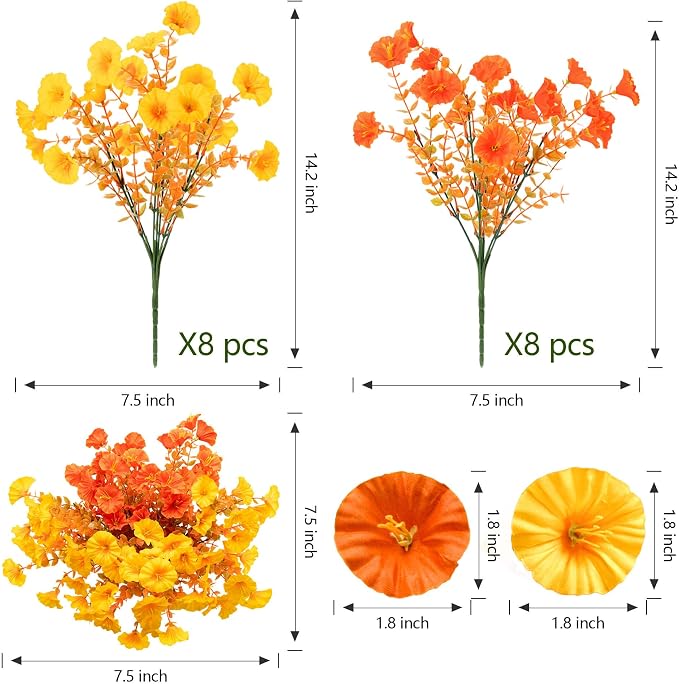 16 Bundles Fall Mums Artificial Flowers - Image 3