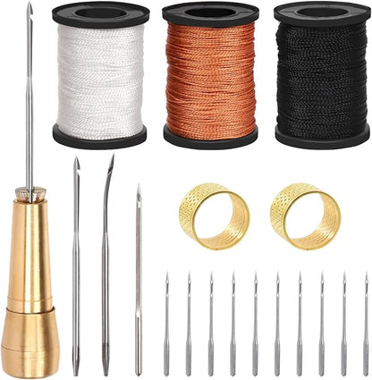 Swpeet 10Pcs Portable Copper Handle Canvas Leather Sewing Awl Needle and 3 by Swpeet