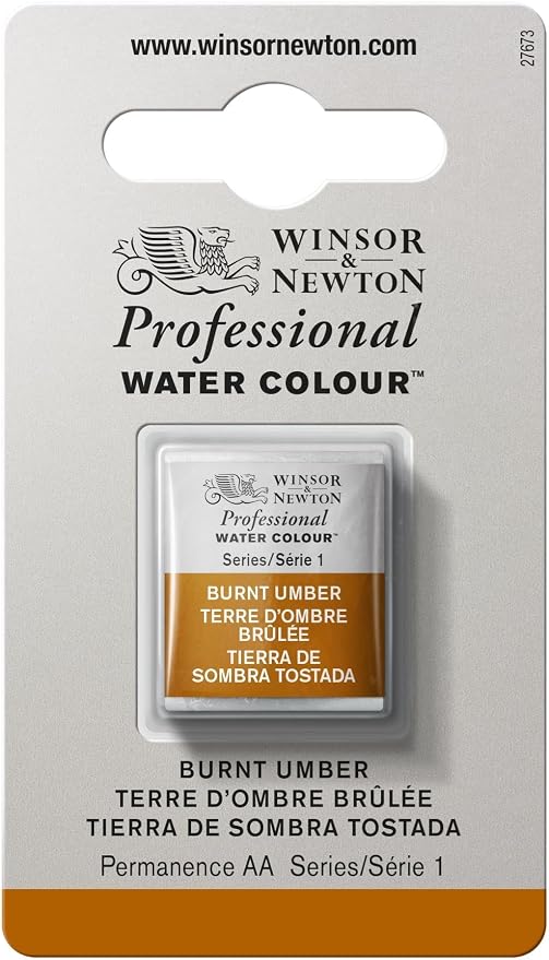 Winsor & Newton Professional Water Colour Paint, Half Pan, Burnt Umber by WinsorNewton