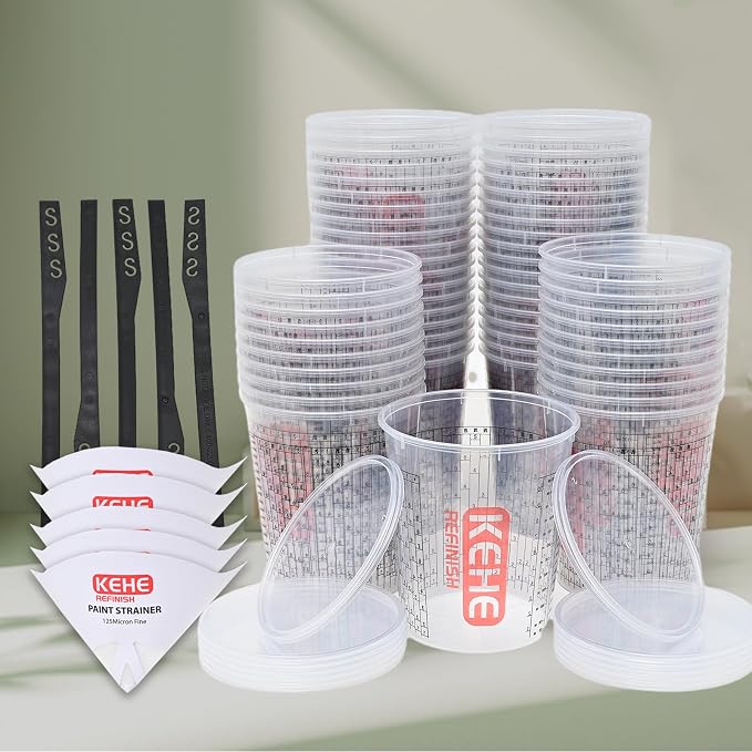 60 PACK Paint Mixing Cups by KEHE REFINISH, 38 oz, Disposable or Reusable - Image 7
