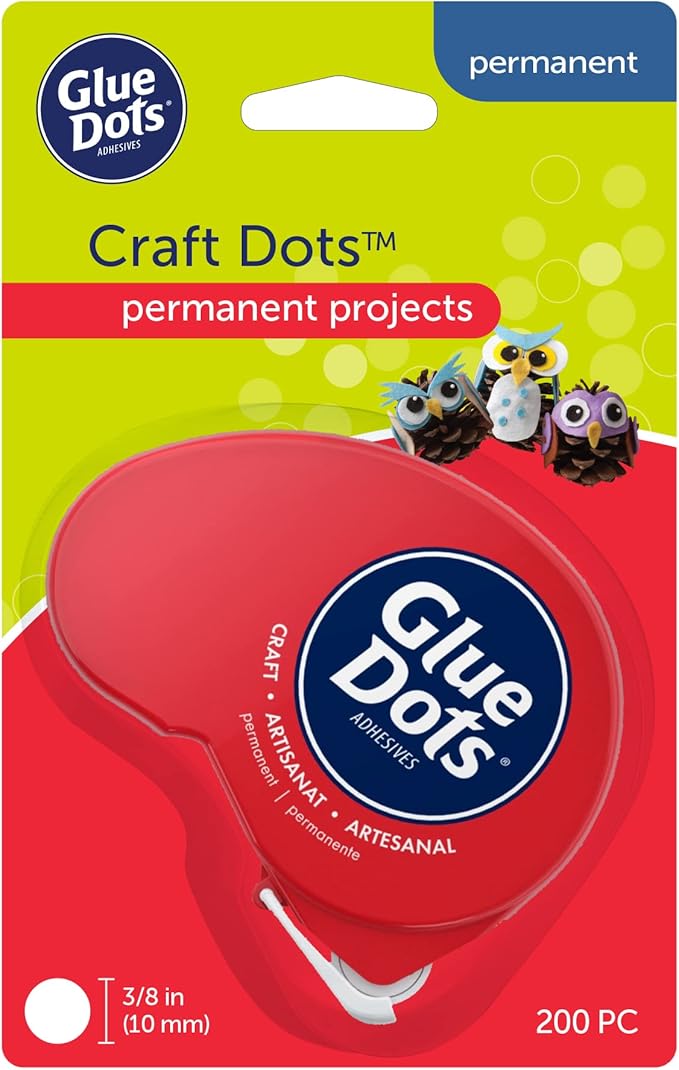 Glue Dots, Craft Dots Dot N' Go Dispenser, Double-Sided, .38 Inch, 200 Dots by GlueDots