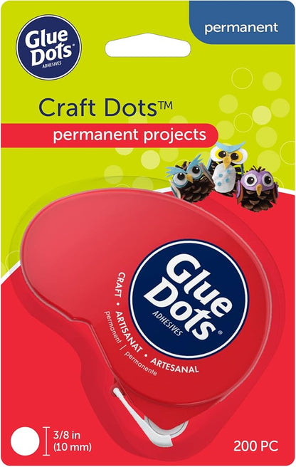 Glue Dots, Craft Dots Dot N' Go Dispenser, Double-Sided, .38 Inch, 200 Dots by GlueDots