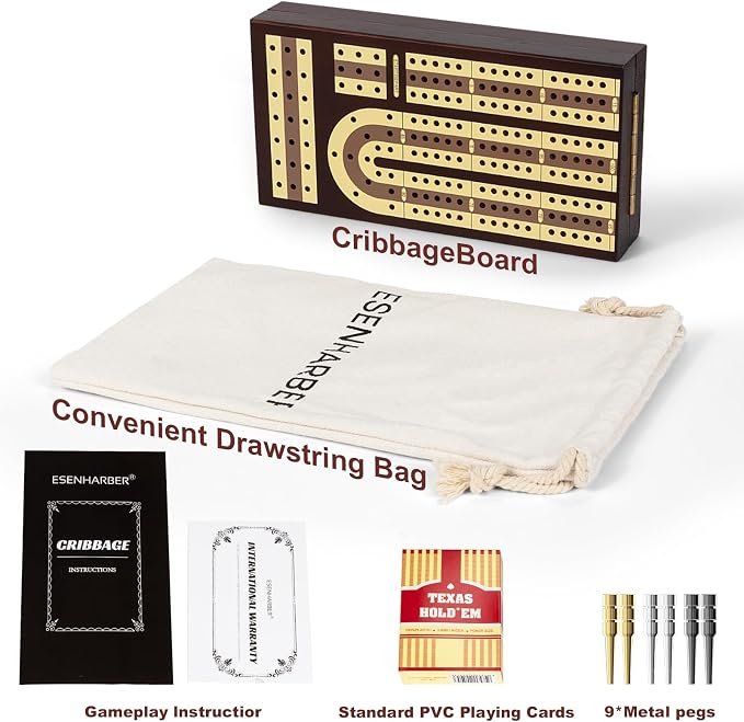 Foldable Wooden Cribbage Board Set - Image 5