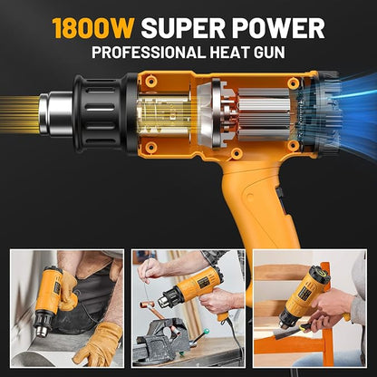 SEEKONE Heat Gun 1800W Heavy Duty Hot Air Gun Kit - Image 6
