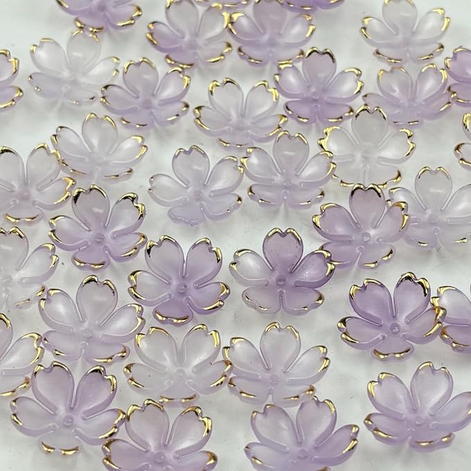 100pcs Acrylic Flower Beads, 19mm Cherry Blossom Plastic Gradient Flower Spacer by Unknown