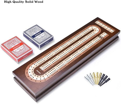 AMEROUS Wooden Cribbage Board Game Set - Image 2