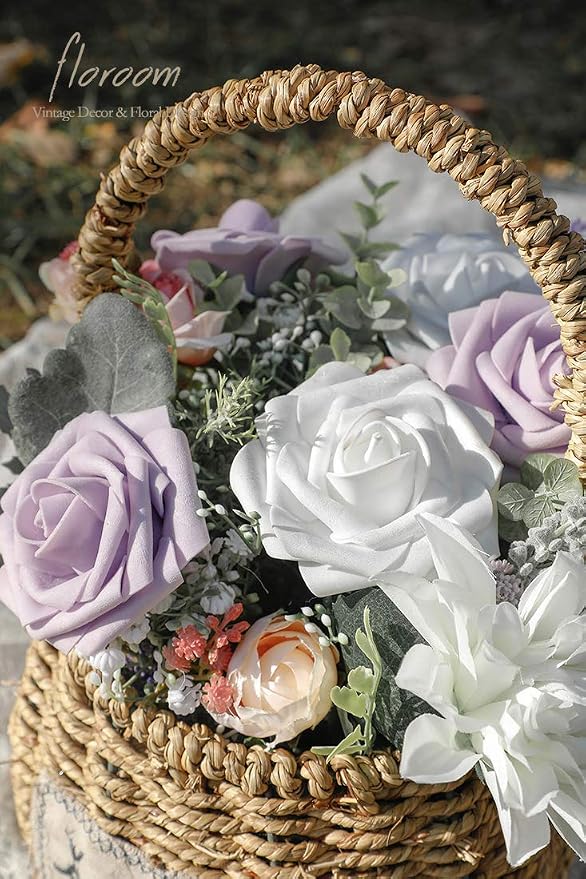 Floroom Artificial Flowers 50pcs Real Looking Lilac Foam Fake Roses - Image 5