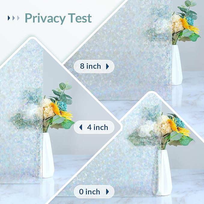 Haton Window Privacy Film, Rainbow Stained Glass Window Clings, 3D Decorative - Image 9