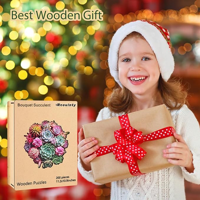 Wooden Puzzles for Adults 500 Piece, Colorful Succulent Puzzle for Mom - Image 6