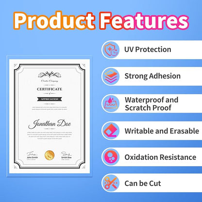 Uinkit 4Mil Thicker Single-Sided Self-Adhesive Laminating Sheets, Office & Home - Image 3