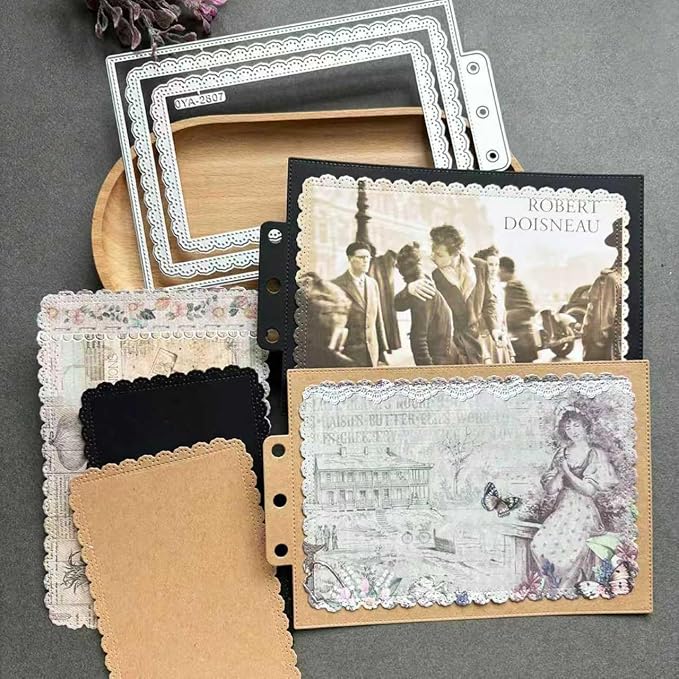 Rectangle Lace Loose-Leaf Cutting Dies, Backgrounds Frame Die Cuts Metal by Unknown